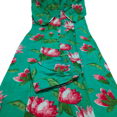 Green Printed Cotton Kurti Palazzo Set