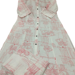 Red Printed Cotton Kurti & Palazzo Set