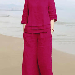 Cotton Slub Pink Color Co_erd Set