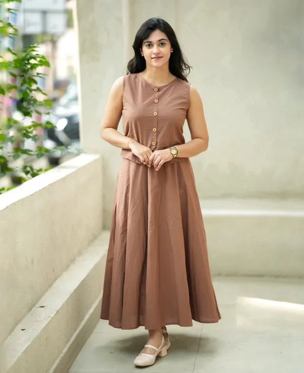 Women's  Cotton Skirt Top Set
