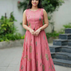 Women's  Cotton Skirt Top Set