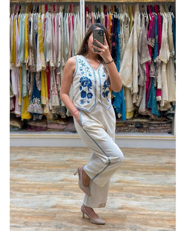 Embroidery Work Cotton Flex Co_ord Set