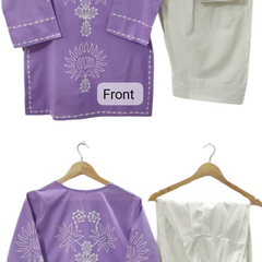 Embroidery Work Lavender Farshi Salwar Set