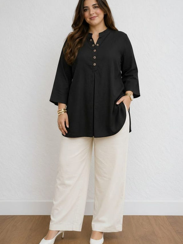 Maroon Color Cotton Kurti Pant Set
