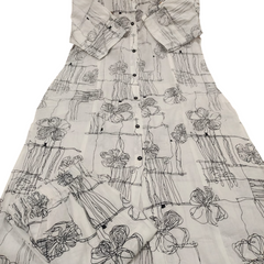 Black Printed White Cotton Kurti & Palazzo Set
