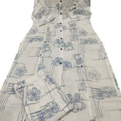 Blue Printed Cotton Palazzo Set