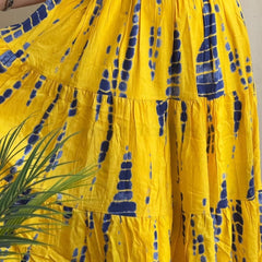 Beautiful Tie-Dye Print Cotton Full Flare Midi Gown