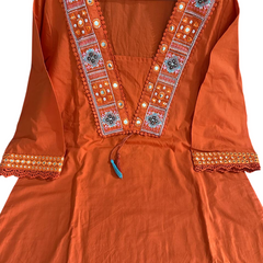 Beautiful Designer Rust Color Cotton Suit Set