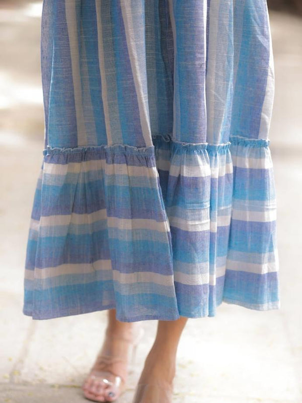 South Cotton Blue Midi Dress