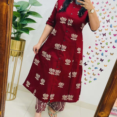Rosewood Cotton A-Line Printed Co-ord Set