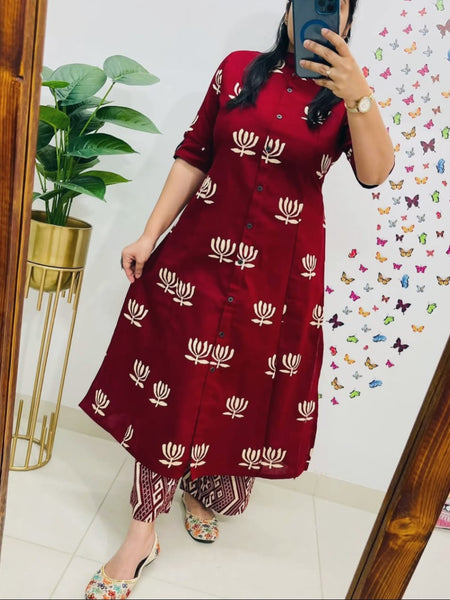Rosewood Cotton A-Line Printed Co-ord Set