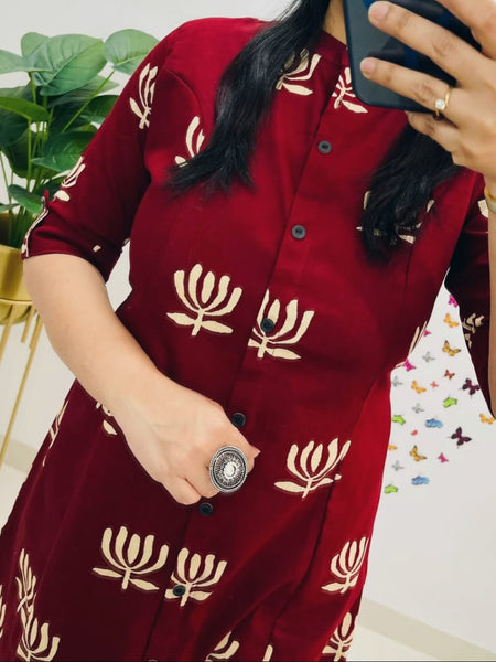 Rosewood Cotton A-Line Printed Co-ord Set