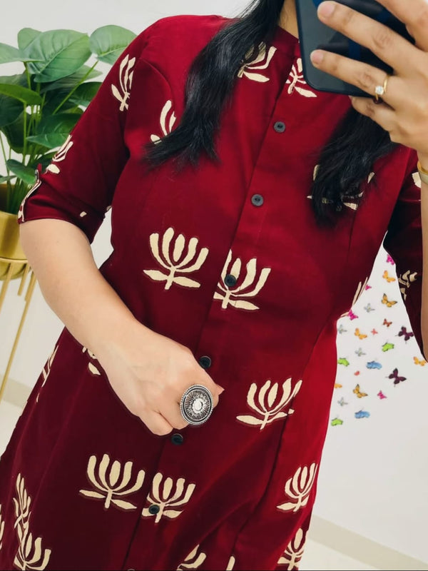 Rosewood Cotton A-Line Printed Co-ord Set