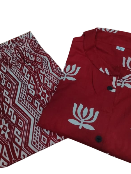 Rosewood Cotton A-Line Printed Co-ord Set