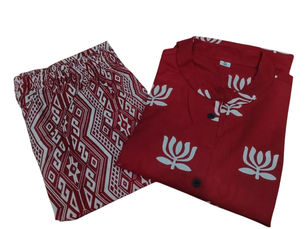 Rosewood Cotton A-Line Printed Co-ord Set