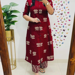 Rosewood Cotton A-Line Printed Co-ord Set
