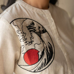 Embroidery Work Cotton Flex Off-White Co_ord Set