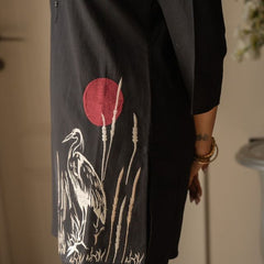 Embroidery Work Cotton Flex Black Co_ord Set