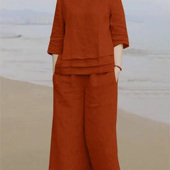 Rust Cotton Slub Co-ord Set