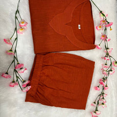 Rust Cotton Slub Co-ord Set